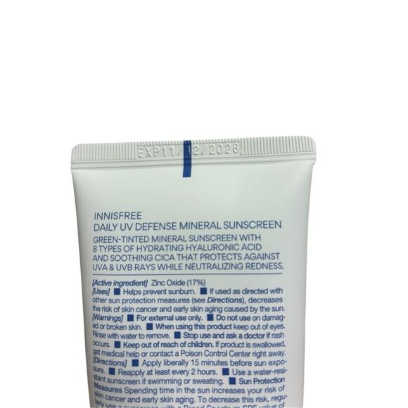 Innisfree Daily UV Defense Mineral Sunscreen SPF45 50ml NEW - Picture 2 of 2